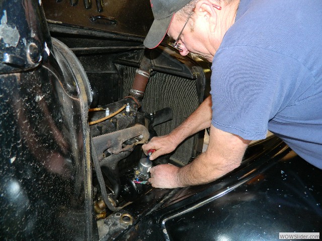 Michael repairing his generator