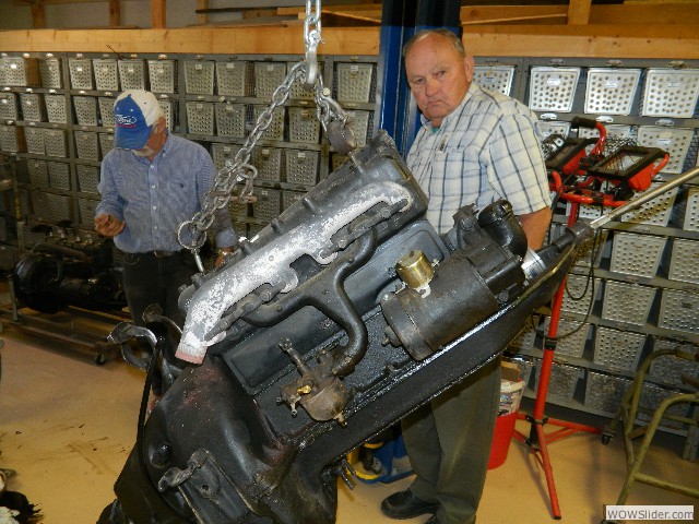 Dave examining the engine