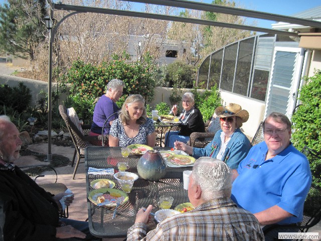 Enjoying breakfast