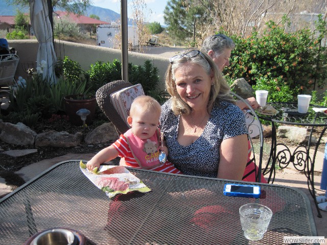 Baby Scarlet and her proud grandmother Julie